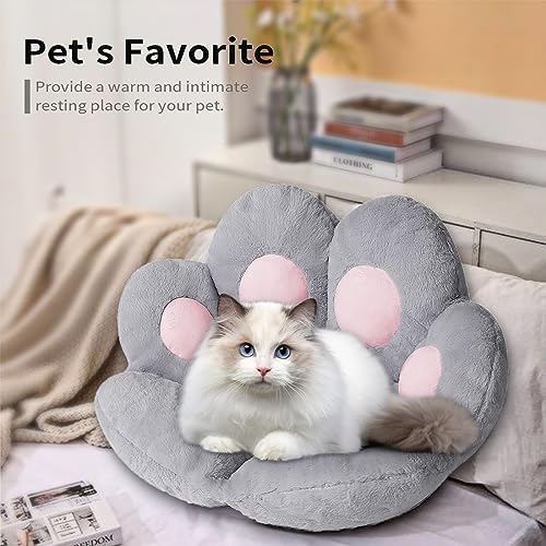 Ditucu Cat Paw Cushion Kawaii Chair Cushions 27.5 x 23.6 inch Cute Stuff Seat Pad Comfy Lazy Sofa Office Floor Pillow for Gaming Chairs Room Decor Grey - Image 6