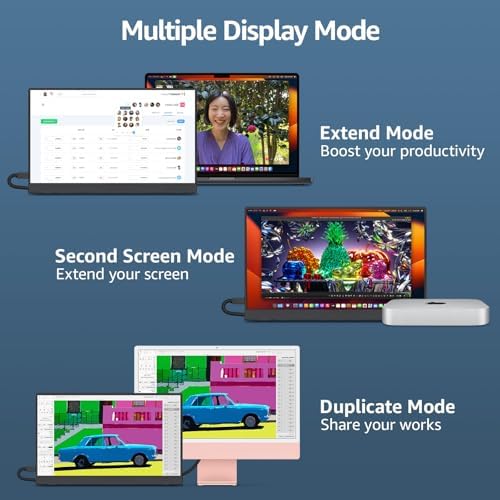 cocopar Portable Monitor 15.6 Inch 1080P FHD 60Hz 85% sRGB Travel Monitor with Speaker HDMI USB-C Second Screen for Laptop MacBook Surface PC Xbox PS4/5, VESA Mountable, with Cover Stand - Image 6