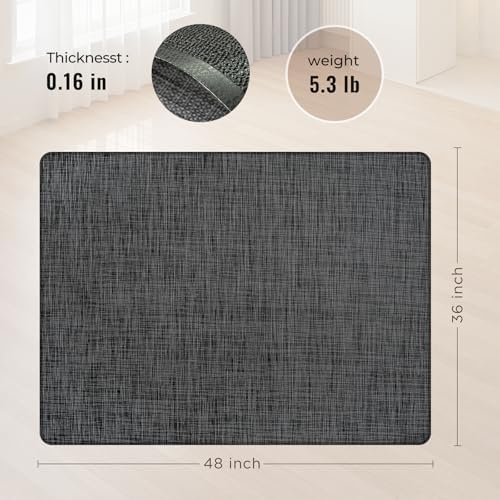 Office Chair Mat for Hardwood Floor 36x48 Inch, Non-Slip Heavy Duty Floor Protector, Easy Glide PVC Mat for Rolling Chairs, Ideal for Wood Tile & Hard Floors(Black) - Image 5