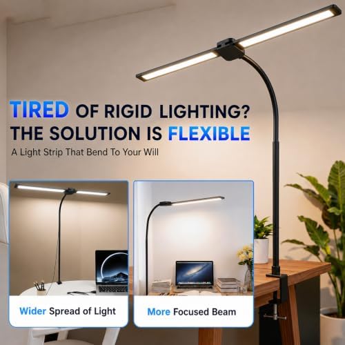 Desk Lamps for Home Office, Computer Light Bar, Double Head, Black - Image 6
