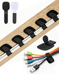 AGPTEK 80Pcs Self-Adhesive Cable Ties, Hook and Loop Cable Straps, Black by AGPTEK