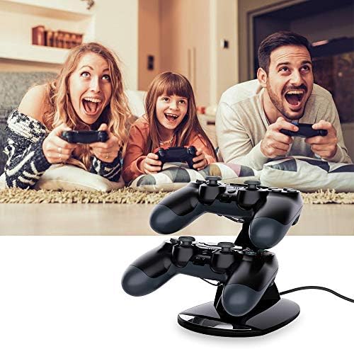 VSEER Dual Shock PS4 Charging Station - Twin Charge Docking Station Stand Charger for PS4/Pro/Slim Controllers, Black - Image 6