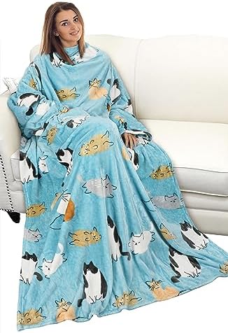 Catalonia Wearable Blanket with Sleeves for Women & Men, Fleece Wrap Throw by Catalonia