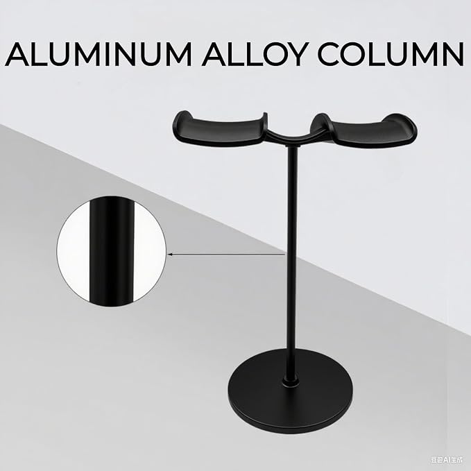 Dual Headphone Stand for Desk | Stable, Portable, Space Saving, Multi Headphone Holder, Home, Office, Desktop, Gaming Setup - Image 6