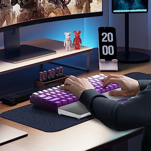 Acrylic Keyboard Wrist Rest - Wrist Support for Keyboard CNC Aluminum Alloy Customized Logo - Keyboard Pad Home & Office - Keyboard Wrist Pad with Anti-Slip Mat for 60% Compact Keyboard,Purple - Image 7