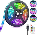 Rainbow Chasing USB LED Lights Strip 16.4ft, RGB LED Flexible Lights by XYOP