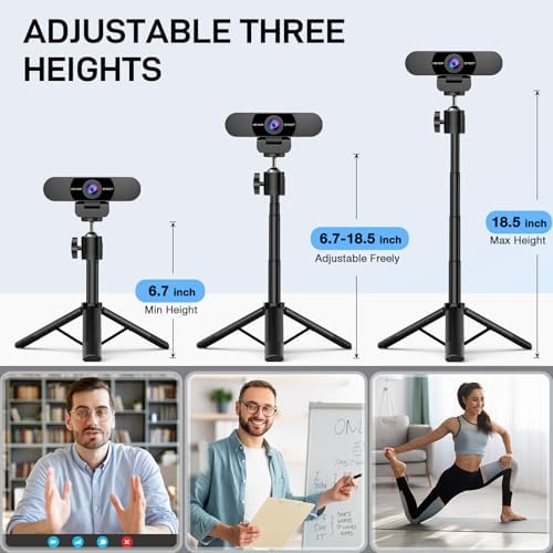 EMEET C960 Webcam with Tripod, 1080P Webcam with Mic, Adjustable Height - Image 2