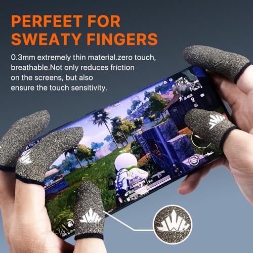 JWH Ultra Thin Pure Silver Fiber Mobile Phone Gaming Accessories Finger Thumb Sleeve,Breathable Silky,12 Pack Guantes para Dedos Gamer,Storage Box, Dedales Gamer,Finger Gloves, for PUBG Gaming Cots - Image 4