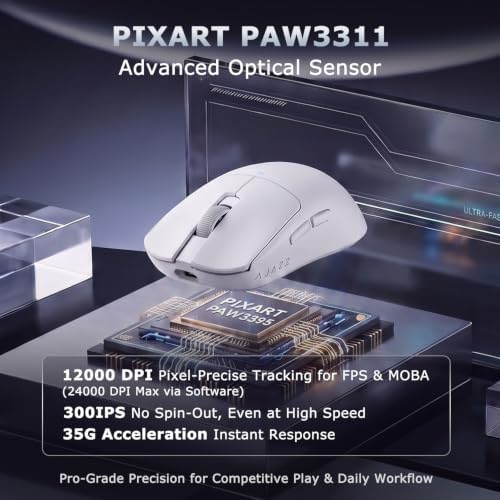 AJAZZ AJ200P MC 63g Ultra-Light Wireless Gaming Mouse, AI Voice Assistant - Image 7