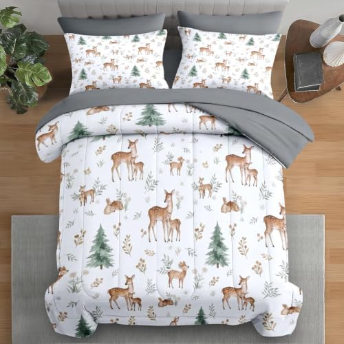 Pamnest Twin Comforter Set with Sheets, 5 Pieces Woodland Forest Bedding by PAMNEST