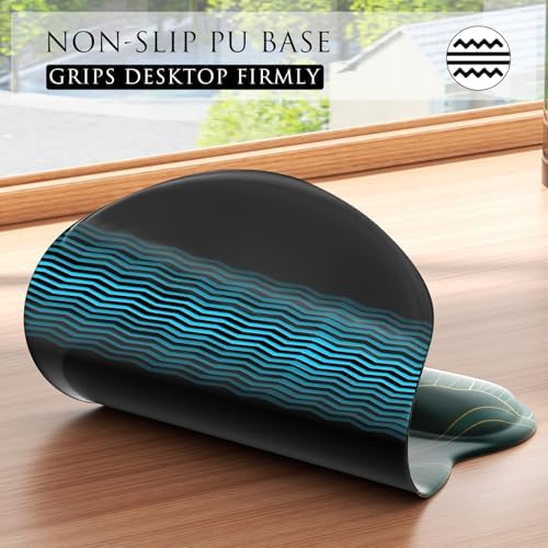MROCO Ergonomic Mouse Pad with Gel Wrist Rest, 9.4 x 8.1 in, Green Leaves - Image 6
