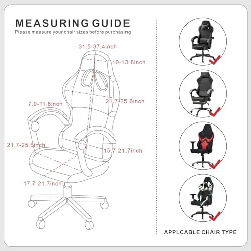 Gaming Chair Cover Game Chair Cover for Reclining Rotating Chair, Black | Waterproof, Cat Scratch Proof, Stretch with Amrest, Breathable, Anti-Scratch, Pet-Resistant,For Big Tall High Back Chairs - Image 7