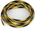 Braided Cable Sleeve, 16.4ft Expandable Mesh Cable Management Sleeve, Wear-Resistant Cord Protectors from Pets No Chew Flexible Wire Sleeving for Audio Video (Black and Yellow, 5/8") by ConveniencetoYourLife