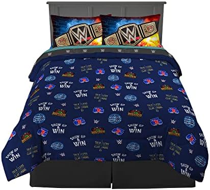 Franco Kids Bedding Super Soft Comforter and Sheet Set, 5 Piece Full Size, WWE - Image 2