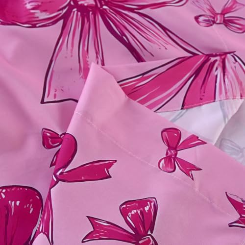 SDIII Pink Bow Girl Queen Sheets, Home Decor Microfiber Queen Sheet Set - Image 4