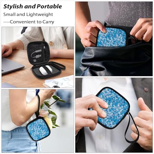 Blue Mermaid Scales Headphones Carrying Case, Protective Shell Travel Bag for Cable, Charger Storage for Earphone, Earbud, Earpieces - Image 7