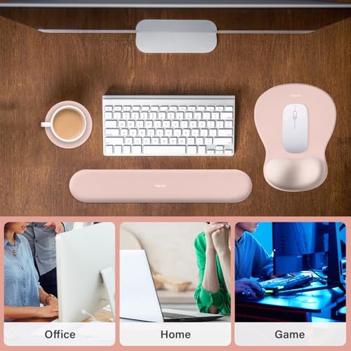 MOSISO Wrist Rest Support for Mouse Pad&Keyboard Set, Pink - Image 6