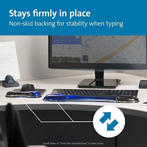 Kensington Duo Gel Mouse & Keyboard Wrist Rest Bundle Set, Ergonomic Keyboard and Mouse Pad With Wrist Support, Keyboard Wrist Rest, Computer Keyboard Pad, Cooling Gel, Non-Skid Backing, Blue K52920WW - Image 6