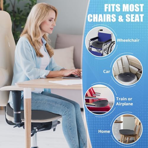 BlissTrends Donut Pillow Seat Cushion, Memory Foam Lifting Cushions | Donut Chair Cushions for Postpartum Pregnancy&Hemorrhoids,Tailbone Pain Relief Cushion for Office&Home Chairs(X-Large/Gray) - Image 6
