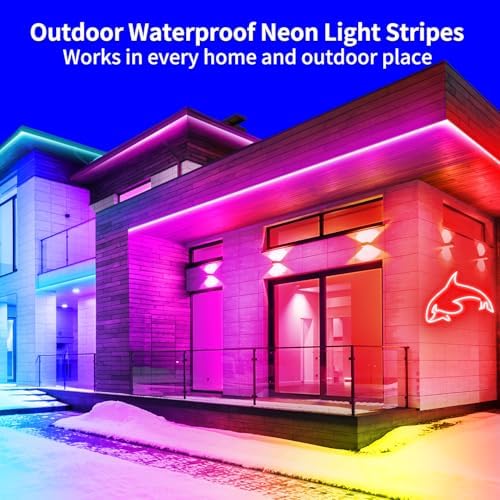 segrass 32.8FT Led Neon Rope Lights Control with App/Remote,Flexible Led Rope Lights,Multiple Modes,IP65 Outdoor RGB Neon Lights Waterproof,Music Sync Gaming Led Neon Strip Lights for Bedroom Décor - Image 5