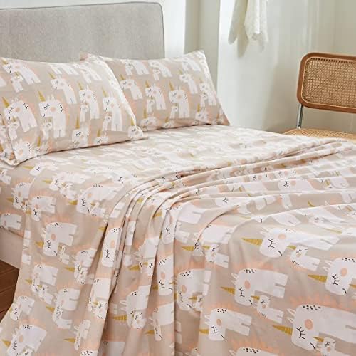 JSD Pink Unicorn Kids Sheet Set Twin Size, 3 Piece Girls Printed Microfiber Bed Sheets Deep Pocket - Image 3