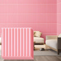 Nuanchu 32 Pcs 3D Wall Panels, 12"x12" PVC Fluted Tiles, Pink by Nuanchu