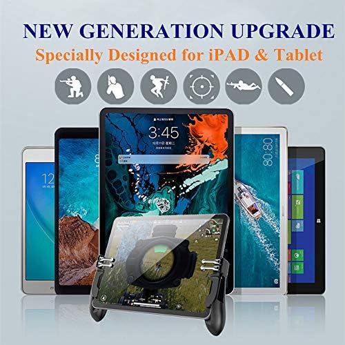 PUBG Controller for iPad, 4 Triggers [6 Finger Operation] Sensitive Shoot Aim Trigger Gamepad Grip, Support 9.7-12.9 inch iPad & Tablet (Thickness < 10mm) - Image 2