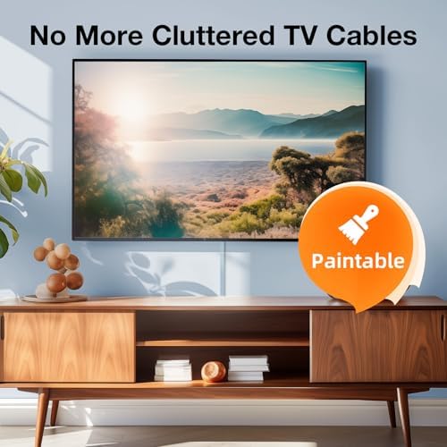 Delamu 157in Cord Covers for Wires on Wall, Cord Hider for 1 Cord, Paintable Cable Hider, Cable Management Wire Covers for Cords,W0.55 H0.4in, Black - Image 6