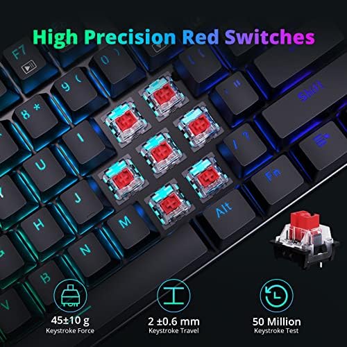 Redragon Mechanical Gaming Keyboard with Red Switches, Wired Keyboard Mechanical with RGB Backlit, Fully Progammable, Durable Aluminum Frame, Anti-Ghosting for PC Windows Mac, K565, Black - Image 2
