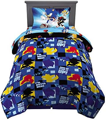 Sonic the Hedgehog Anime Kids Super Soft Comforter and Sheet Set, 4 Piece Twin Size by Franco - Image 2