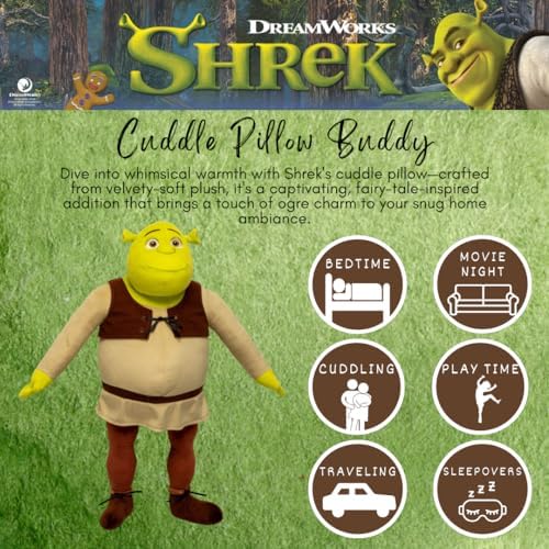 Collectibles DreamWorks Shrek Bedding Super Soft Cozy Decorative Cuddle Pillow, (Officially Licensed Product) By Franco - Image 2