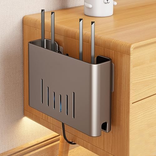 WiFi Router Shelf wall Mount,WiFi Box Hider,in wall Media Box,Grey by Unknown