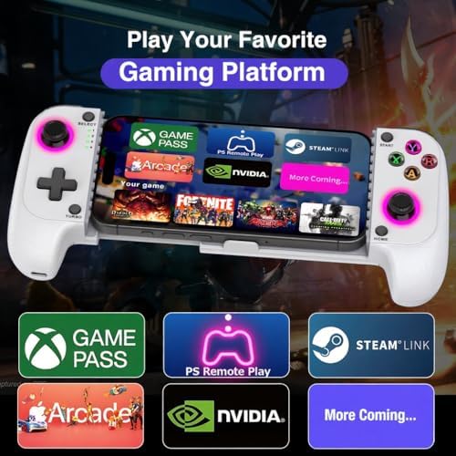 NealGamefy Phone Controller for iPhone/Android - Mobile Gaming Controller with Hall Effect Joystick, Phone Case Support, Turbo Function, Dual Vibration- Phone Controller Compatible with More Games - Image 2