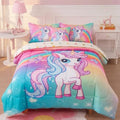 ADASMILE A & S 6Pcs Unicorn Bedding Twin for Girls Princess Rainbow Bedding by ADASMILEAS