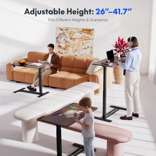 FLEXISPOT H7 28" Pneumatic Height-Adjustable Overbed Table with Wheels - Image 3