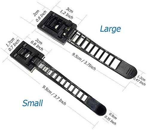 50pcs 2 Sizes Adjustable Adhesive Cable Ties Cable Clips Wire Strap Cord Clamp for Cable Management at Home and Office + 100pcs Nylon Zip Ties - Image 2