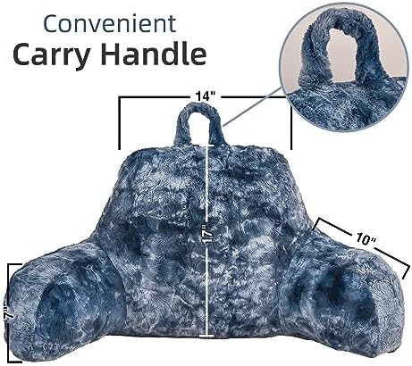 A Nice Night Navy Reading Pillow, 17" Bed Wedge Pillows with Arms - Image 2