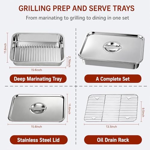 Grill Prep Tray with Lid 3-Piece Grill Carry System - Image 2