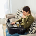 Oversized Lap Desk Pillow – 27in Foam Couch Desk with Cup Holder & Storage by TabCouchCaddy
