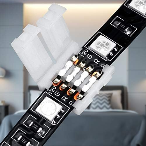 10Packs 4-Pin RGB LED Light Strip Connectors 10mm Unwired Gapless Solderless Adapter Terminal Extension - Image 4