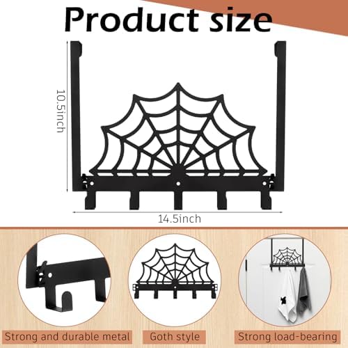 Reallnaive Over the Door Hooks Cobweb, 6 Hooks Towel Rack for Bathroom - Image 2