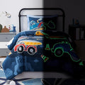 Twin Bedding Sets for Boys - 5 Pieces Truck Bedding Twin Comforter Set by KaleidoSpaceHomeCollection