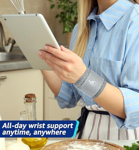 HiRui Wrist Brace (2 PCS) - Adjustable Compression for Carpal Tunnel Arthritis Tendonitis Sprain Pain Relief | Wrist Support Wrist Wraps for Both Hands, Ideal for Sports & Gym Workouts (Gray) - Image 5