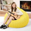 2FT Bean Bag Chair,Giant Bean Bag Chairs for Adults,Big Bean Bags with Memory Foam Filled, Large Beanbag Chairs with Chevron Plush Cover-Yellow by HABUTWAYMakeYourLifeComfortable