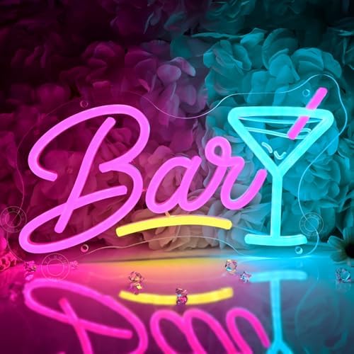 SYLHOME Bar Led Neon Light Sign Home Champagne Beer Wine Bar Pub Wall Decor by SYLHOME