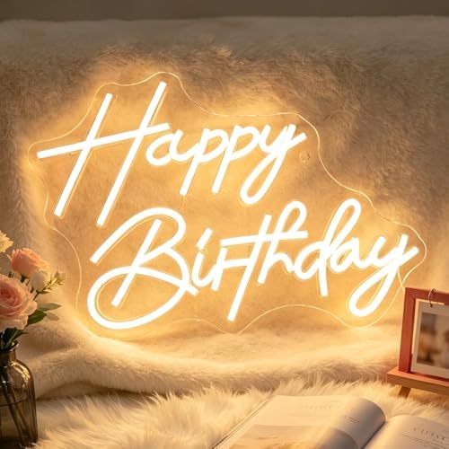 Neon Sign, Birthday Neon Signs for Wall Decor LED Signs Neon Light by GdbkabfNeonSign