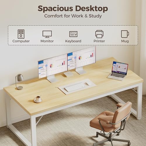 Mericonia 54 Inch Computer Desk, 1" Thick Heavy Duty Office Table - Image 3