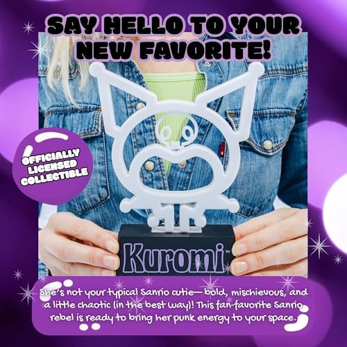 Silver Buffalo Sanrio Hello Kitty Kuromi Mood Lighting, Neon Light Lamp - Image 5