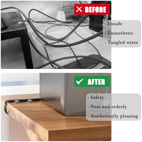 80PCS Hook and Loop Cable Straps, Cable Management Under Desk, Adhesive Cable Tie, Reusable Wire Organizer for Cords, Cord Management, Computer Accessories for Desk, Home Office Essentials, Black+Gray - Image 4
