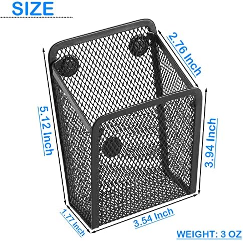 Magnetic Pencil Holder,Mesh Stainless Steel Pen Basket, Metal Writing Utensil Storage Organizer for Whiteboard,Blackboard,Kitchen, Locker, Home, or Office - Image 6